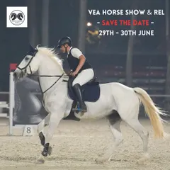 An announcement for our VEA Horse Show & REL in June. Our events cater to various levels, from introductory jumping to higher-level classes.