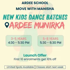 We are also launching new batches at Ardee Munirka. DM us to register or learn more.