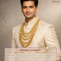 For the groom who wants nothing but the best, our Groom Ultimate package offers a total transformation. With six laser hair reduction sessions for beard shaping or underarms and advanced laser rejuvenation, you will look polished and flawless.