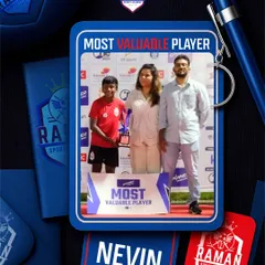 Celebrating our Most Valuable Player, Nevin (Under 14), at the One Football Championship.