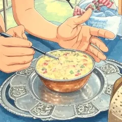 This illustration shows the art of styling a simple bowl of food, capturing the focus and care we put into every dish, no matter how humble.