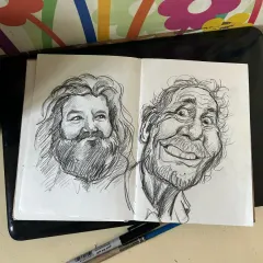 Some practice sketches of expressive faces. I'm always working on my skills to capture different personalities in my caricatures.