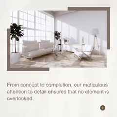 From concept to completion, our meticulous attention to detail ensures a flawless result. This graphic highlights a bright, minimalist living space.