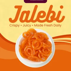 Crispy, juicy, and made fresh daily, our Jalebi is a spiral-shaped sweet that is a favorite at festivals and celebrations.
