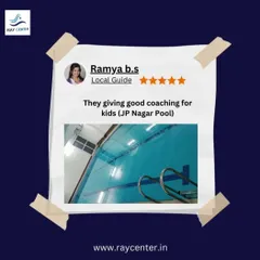 A parent's review specifically mentioning the good coaching provided for kids at our JP Nagar pool.
