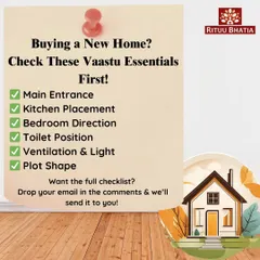 Buying a new home is a major life decision. Before you finalize, I recommend checking a few Vaastu essentials like the main entrance, kitchen placement, and bedroom direction. Ensuring your new space has a positive energy flow from the start can lead to lasting harmony and prosperity.