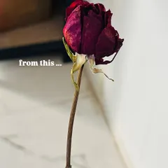 From a dried rose to a forever piece of jewelry. This image shows the transformation.