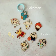 A fun collection of Shinchan and Pokémon charms. Choose from Shinchan as an astronaut or baseball player, or a cute Pikachu charm to show off your fandom.