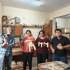 A great weekend group holding their finished projects. We made everything from small stools and planter stands to boxes. It's amazing to see what you can create in just a couple of days.