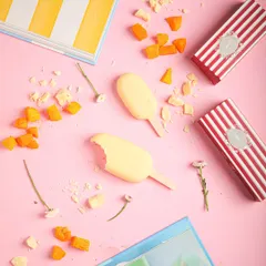 New look, same scoop of joy. Our signature ice creams, like these mango bars, now come in bold new packaging, but the magic inside is unchanged.
