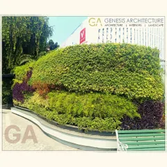 A living, breathing green wall designed for a commercial space in Bengaluru. Vertical gardens like this are a powerful way to introduce vibrant nature into urban environments, improving air quality and creating a memorable visual landmark.