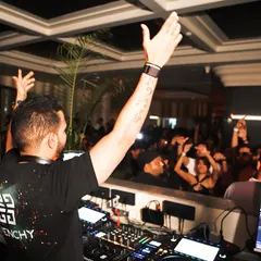 My view of the crowd at Mercii, Mumbai. When I see hands up like this, I know the energy is exactly where it needs to be.