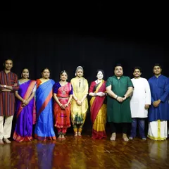 A group photograph with the esteemed musicians and special guests after my performance at the Ninada Nruthyotsava.
