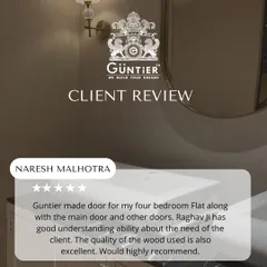 This client review highlights my ability to understand the specific needs of a project and deliver excellent quality wood for their main door and other doors. Recommendations like these are my biggest reward.