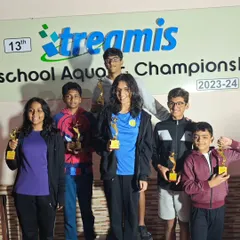Our individual champions holding their trophies high. These swimmers dominated their age groups, with many winning multiple gold medals. Their success is a result of year-round dedication.