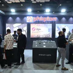 A wide shot of my booth at the Smart Home Expo. It was a pleasure to connect with so many industry professionals and showcase my commitment to shaping the future of smart homes.