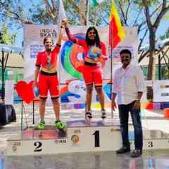 Standing tall on the podium at the 60th National Roller Skating Championships. It was an honor to win gold for Karnataka in the masters category alongside my fellow skaters.