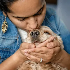SQUISHHYYYYYYY! There's nothing like the feeling of cuddling your pet's cute face. After taking some time to get comfortable with the camera, Zoey the Cocker Spaniel let us in for all the squishes and cuddles.
