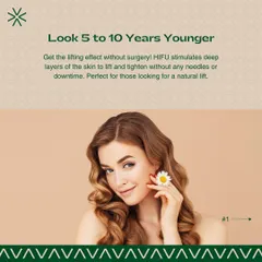 HIFU treatments are designed to help you look younger by stimulating the skin's deep structural layers. This process encourages collagen regeneration for a natural lift without surgery.