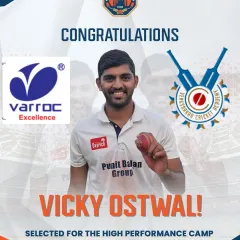 This is the result of dedication. I am incredibly proud of our trainee Vicky Ostwal on his selection for the BCCI's High Performance Camp for emerging players.
