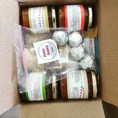 This is what you will see when you open your Pikkle Shikkle box. We make sure every jar is secure and your sweets are protected so they arrive in perfect condition.