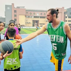 A visiting coach from France interacting with our students. These clinics are a fantastic way to boost skills and get inspired by international professionals.