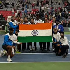 The team that scripted history. A proud moment with the entire Indian Davis Cup squad, celebrating a monumental win. My role is to keep these athletes fit and ready to create moments like this.