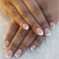 Another look at the timeless French manicure. I ensure the base color complements your skin tone and the tips are perfectly shaped.