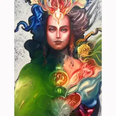 My interpretation of Lord Krishna, painted to celebrate Janmashtami. The goal was to capture a sense of tranquility, joy, and the cosmic energy that Krishna represents as the protector of the universe.
