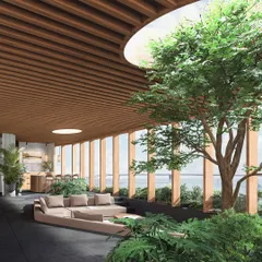 A glimpse into a mid-rise coastal residence we designed in Mumbai. The interior is conceived as a carved volume, integrating large planters and framed openings to bring in light and ventilation while maintaining an open dialogue with the sea.