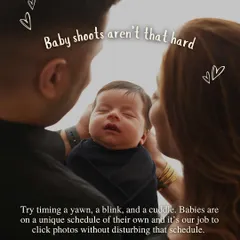 Busting a myth: "Baby shoots are hard." The truth is, they're on their own schedule. My job is to work with their rhythm of yawns, blinks, and cuddles, never against it.