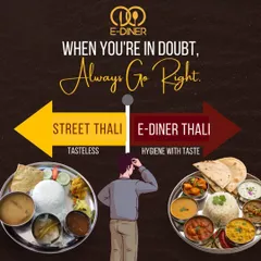 When you're tired of tasteless and unhygienic street food, we are the right choice. Our E-Diner thali guarantees hygiene with taste, giving you that satisfying ghar ka khana experience you crave.
