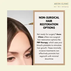 If you're not ready for surgery, PRP therapy is an excellent option. It uses your blood's platelets to naturally stimulate hair growth with minimal downtime.