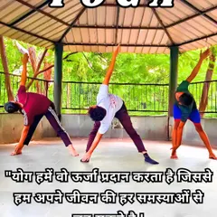 My players practicing Trikonasana, or Triangle Pose. This asana stretches the legs, hips, and spine, which is excellent for increasing flexibility and preventing groin injuries in Kabaddi.