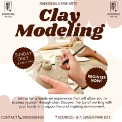 Discover the joy of working with your hands in our clay modeling class. It's a perfect hands-on experience to relax and express yourself. Register now!