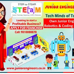 This graphic illustrates the vibrant and engaging learning environment you can create with a Junior Engineers franchise. We guide you in setting up a modern robotics and coding lab, transforming a business opportunity into a hub for tomorrow's tech minds and innovators.