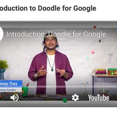 An introduction screen from my "Doodle for Google" educator video. I spoke about how to break stereotypes and find your own connection with art.