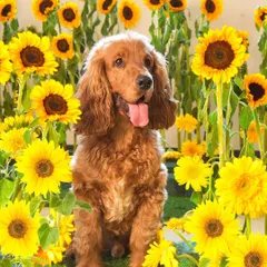 A perfect pose among the sunflowers. Even a hyper doggo like Whiskey will pause for a moment to shine, and with a little patience and a lot of treats, we captured this stunning shot.