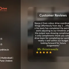 This 5-star review from a happy customer praises our team's coordination and neat work on a full home makeover. We successfully completed interior painting, false ceiling, wallpaper, and wood polishing within the client's budget.