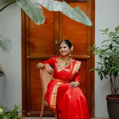 A beautiful portrait of my client for her son's naming ceremony. The makeup is classic and elegant, perfect for a traditional family event.