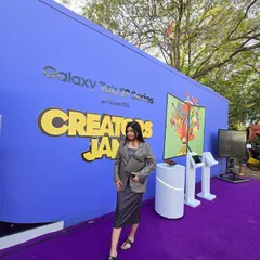 Showcasing the Samsung Galaxy Tab S9 in the context of the vibrant 'Creators Jam' event. This demonstrates how I can create dynamic content for brand activations.