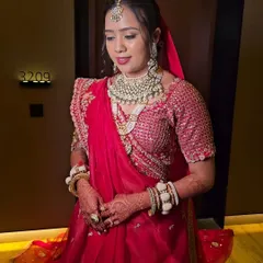Another beautiful shot of Anjali on her wedding day. Her skin looks flawless and luminous, a signature of my bridal makeup style.