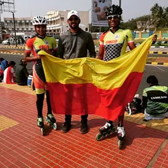 Two of my skaters after winning nine golds at the 56th National Skating Championship in Vizag. Their success is built on relentless roller skating strength training.