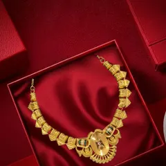 A masterpiece born of heritage and skill, this gold necklace is not just jewellery, it is a legacy. I design pieces like this to elevate your festive look or bridal ensemble with a touch of royal charm.