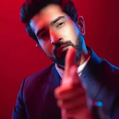 I love creating moody, cinematic portraits for actors. Here, I used a combination of red and blue gel lights to sculpt the face and create a sense of intensity and confidence. This style of actor headshot is great for showcasing a dramatic range.