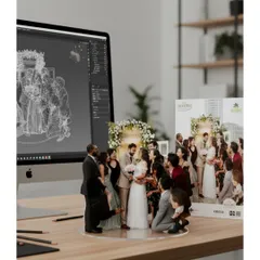Capturing a cherished family moment in 3D. This beautiful figurine immortalizes a group photo from the wedding day, making it a perfect family heirloom.
