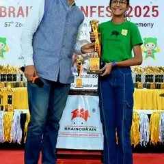 Here is another of our champions, Khyati Sharma, proudly holding her "Champion of Champions" trophy. Her brilliant performance at the Zonal Competition makes us all incredibly proud.