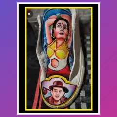 Your favorite Bollywood legends, hand-painted right onto your sneakers. Here, I've captured the classic charm of Dev Anand and a golden-era actress on a pair of canvas shoes, turning everyday footwear into a piece of cinematic memorabilia.
