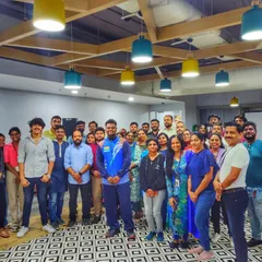 A group photo with the enthusiastic team after a successful self-defense and fitness workshop. It's always rewarding to see a team leave more confident and connected.