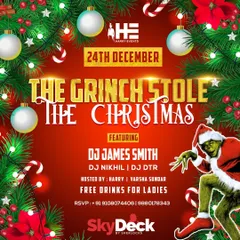 Getting into the festive spirit with "The Grinch Stole The Christmas" party at SkyDeck. Holiday parties are always special, and I love curating the perfect Christmas playlist.